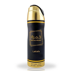 Khamrah Deodorant Spray by Lattafa – 200mL (6.7 oz) | Luxurious Spicy, Woody & Floral Fragrance