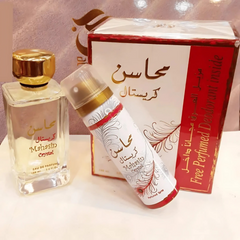 Mahasin Crystal for Women Eau De Parfum - 100ML with Deo by Lattafa Perfumes of Arabia
