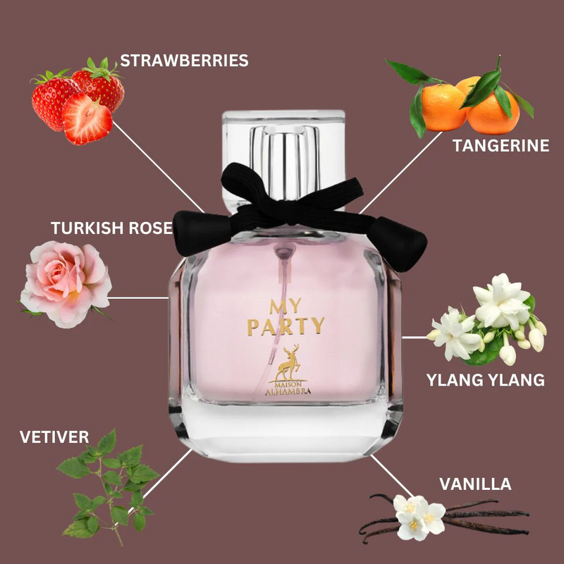 My Party Eau de Parfum Spray 100ML (3.4 OZ) by Maison Alhambra | Long-Lasting Fruity, Floral & Sweet Fragrance-3