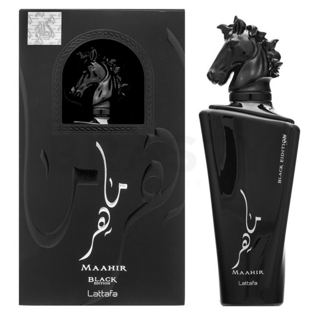 Lattafa Maahir Black Edition Eau de Parfum – Unisex Luxury Fragrance, 3.4 oz | Bold, Spicy & Woody Scent-1