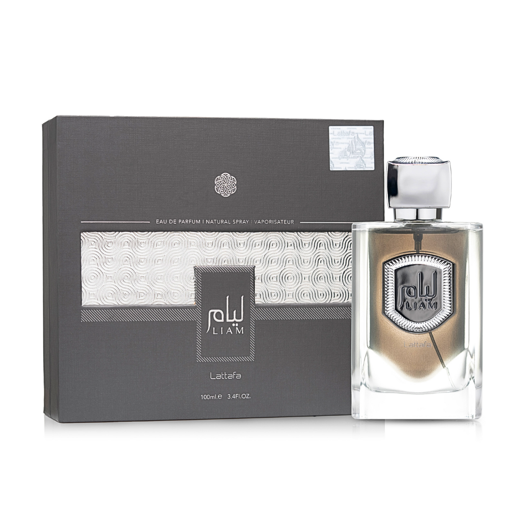Liam Grey Eau De Parfum Spray 100ML by Lattafa, Refreshing and Aromatic Fragrances for Men & Women.