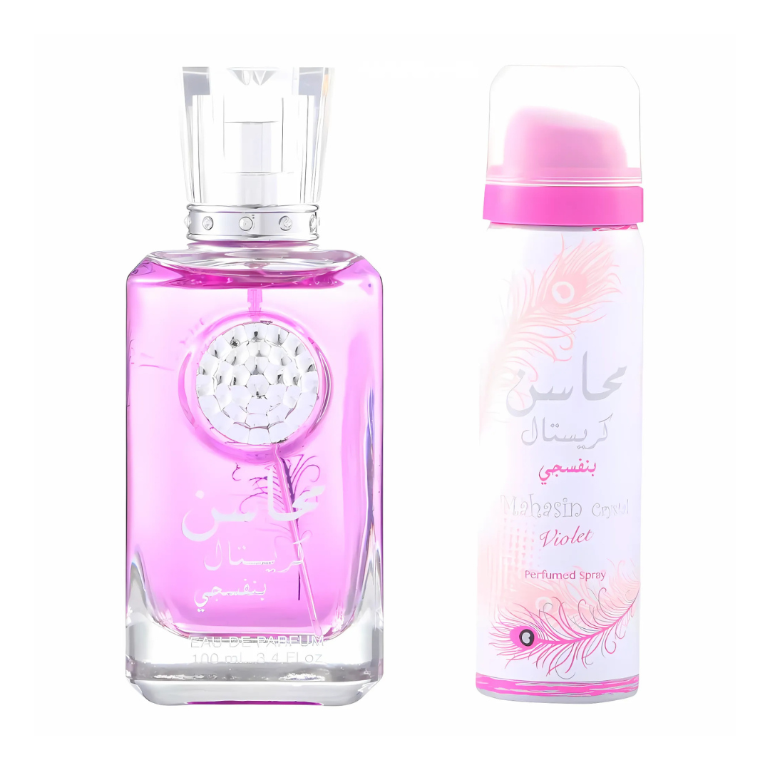 Mahasin Crystal Violet with DEO for Women EDP - 100ML (3.4 oz) by Lattafa-3