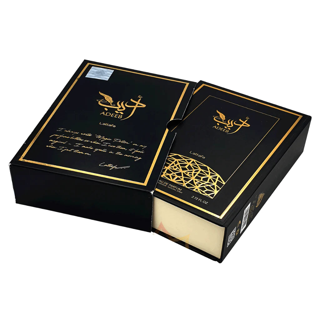 Adeeb by Lattafa – Elegant Eau de Parfum for Men | Woody & Spicy Fragrance, 3.4 oz