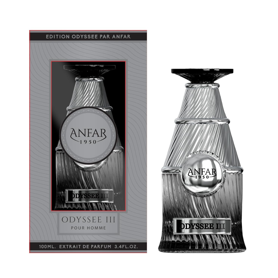 Anfar Odyssee 3 Pour Homme 1950 Extrait de Parfum – Woody Men’s Fragrance | 100ml | Cardamom, Pink Pepper, Bergamot & Mint-2